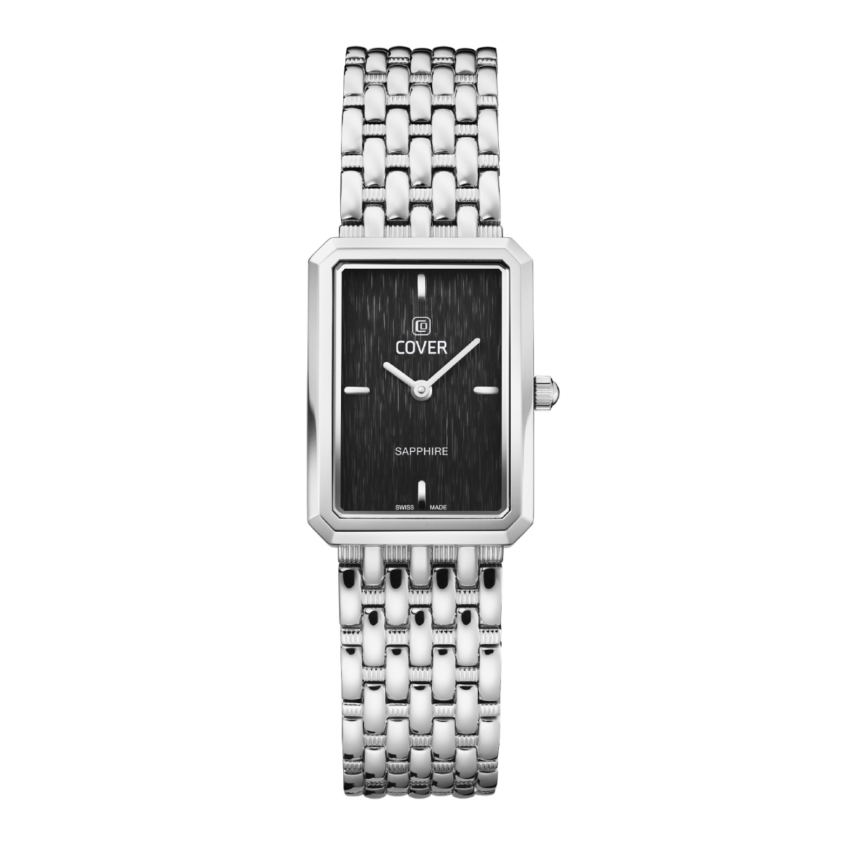 An elegant COVER Noble Square Ladies Elegant Black Dress Watch CO222.01 Swiss Made Luxury Watch for Women Women’s Stainless Steel Watch Women's Green Dial Watches