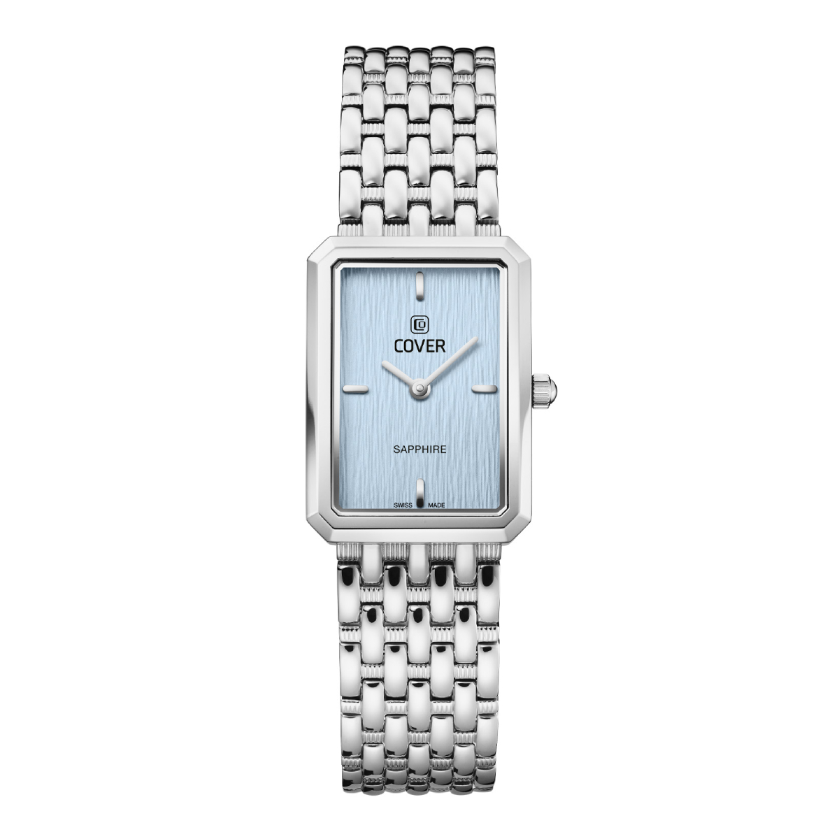 An elegant COVER Noble Square Ladies Elegant Blue Dress Watch CO222.03 Swiss Made Luxury Watch for Women’s Stainless Steel Watch Women's Black Dial Watches