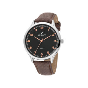 NOWLEY Gents Watch 8-5930-0-3 Men's Dress Watch Men's Fashion Watch Designer Watches For Men Men's Watches Under £100.00 Black dial Brown Leather strap.