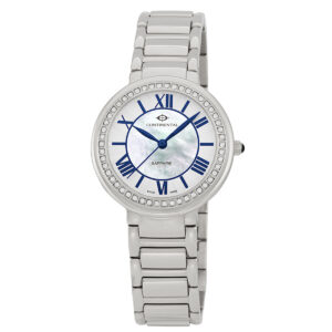Continental Ladies Dress Watch 16103-LT101511 - front view Swiss Made Luxury Watches For Ladies Ladies Stainless Steel Watch White Mother Of Pearl Dial