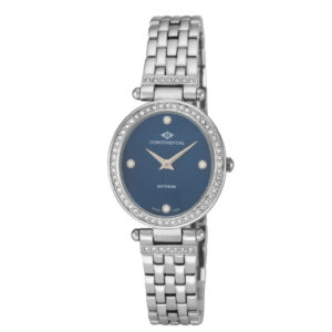 Continental Ladies Dress Watch 17003-LT101801 - front view Blue Dial Ladies Stainless Steel Watch Luxury Watches For Ladies Swiss Made Luxury Watch