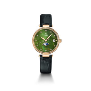 COVER Moonphase Watch CO196.06 Ladies' Dress Watch Swiss Made Luxury Watch Mother Of Pearl Dial Black Leather Strap