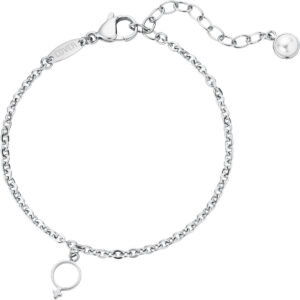 COVER 'VenusPearl' JLW.CO1003.01 Bracelet Ladies Fashion Jewellery Charm Bracelet Stainless Steel Bracelet with a Pearl charm.
