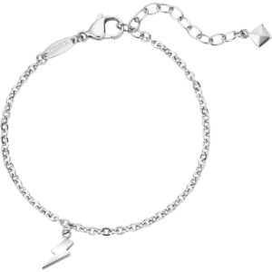 COVER 'RebelInsideMe' JLW.CO1007.01 Bracelet Ladies Fashion Jewellery Charm Bracelet Stainless Steel Bracelet with a Lightening charm.