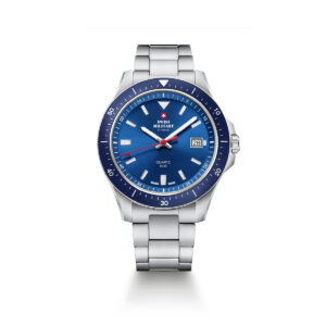 SWISS-MILITARY Sports Watch SM34082-02 Swiss Made Luxury Watch Luxury Watches For Men Men’s Stainless Steel Watch Men's Blue Dial Watches