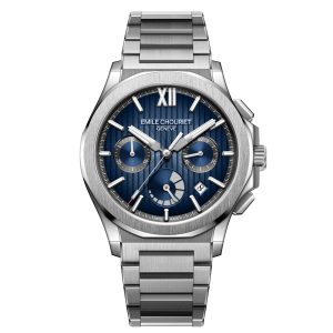 EMILE CHOURIET Gents Automatic Chronograph Sports Watch 16.1172.G.6.6.N8.6 Swiss Made Luxury Watch Men’s Stainless Steel Watch - front view