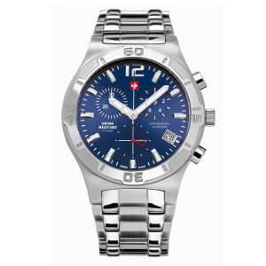 Swiss Military Gents Chronograph Watch SM34015.03 - Swiss Made Luxury Watch Luxury Watches For Men Men’s Stainless Steel Watch Men's Blue Dial Watches