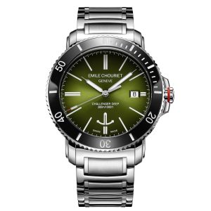 EMILE CHOURIET Gents Automatic Dive Watch 08.1169.G.6.AW.E8.6 Men’s Automatic Sports Watch Swiss Made Luxury Watch Men's Dive Watch Green Dial - front view