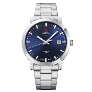SWISS-MILITARY Gent’s Watch SM34083.03 Swiss Made Luxury Watch Luxury Watches For Men Men's Stainless Steel Watch Blue Dial