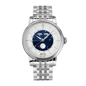 The EPOS 'Big Moon - Classic' Gents Automatic Moonphase Watch 3439.322.20.18.30 is a Swiss Made Luxury Watch, Men's Stainless Steel Watch & Men's Elegant Dress Watch with an Automatic Movement.