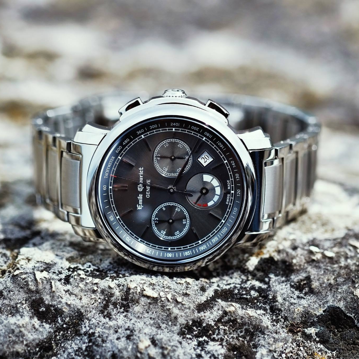 EMILE CHOURIET Gents Automatic Chronograph Watch 16.1168.G42.6.8.68.6 - side view