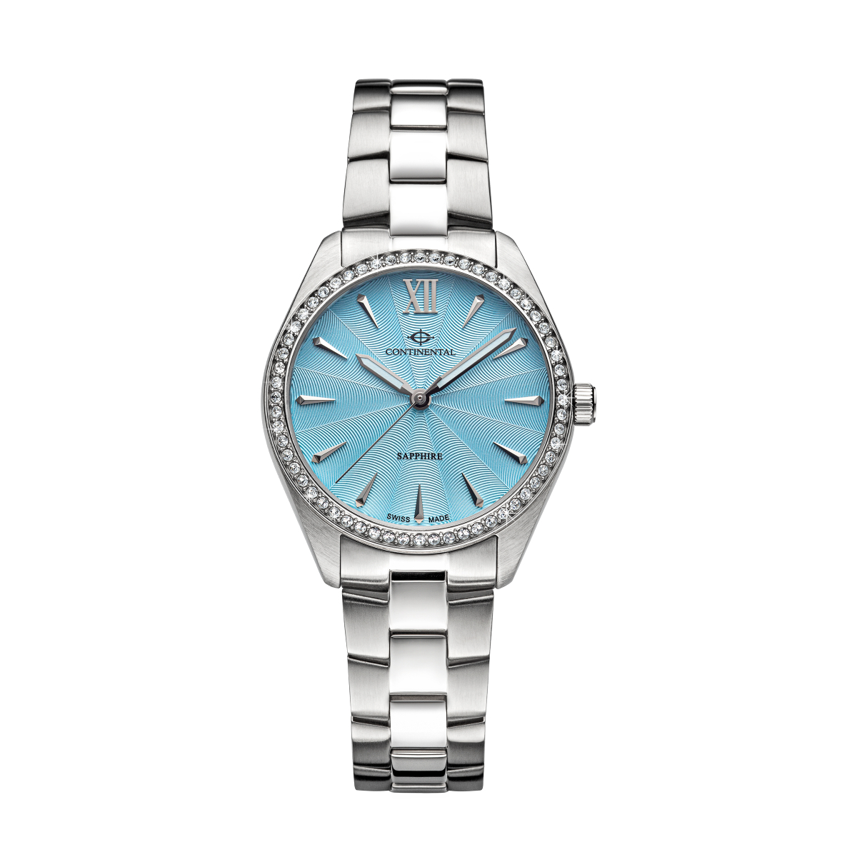 An elegant CONTINENTAL Dress Watch 22508.LT101831 Swiss Made Luxury Watch for Women Women’s Stainless Steel Watch Women's Turquoise Dial Watches