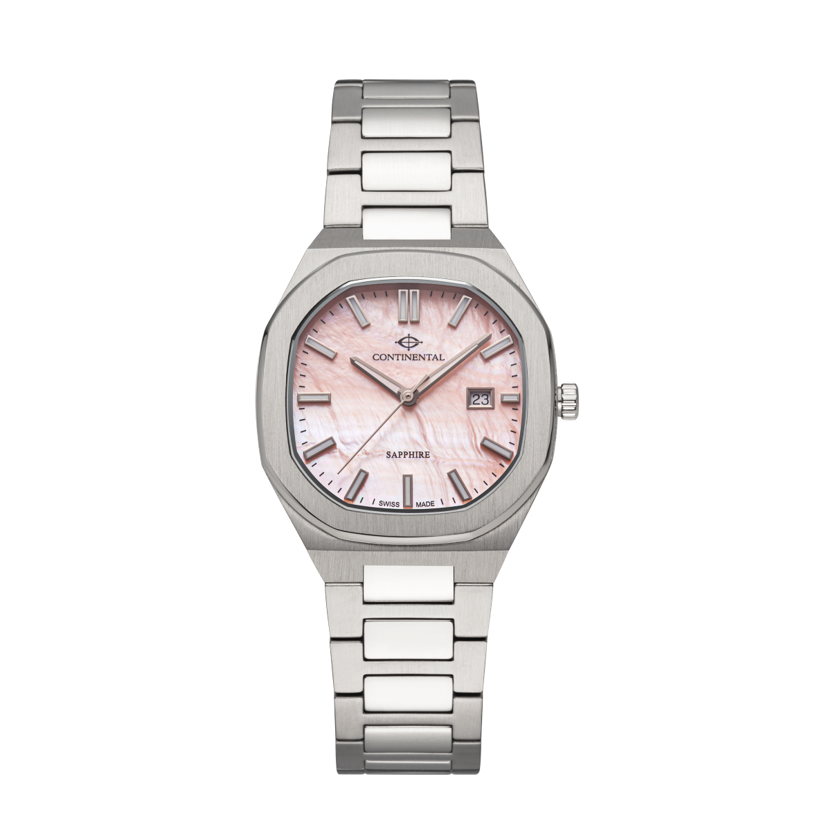 CONTINENTAL Ladies Pink Dial Dress Watch 23501-LD101910 Swiss Made Luxury Watch For Women Women’s Stainless Steel Watch Women's Pink Dial Watches