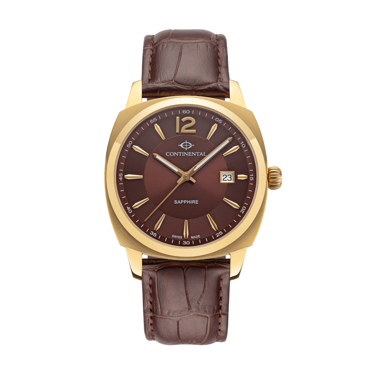 An elegant CONTINENTAL Gent's Brown Dial Dress Watch 24451-GD256620 Swiss Made Luxury Watches For Men Men’s Stainless Steel Watch Gent's Brown Dial Watches