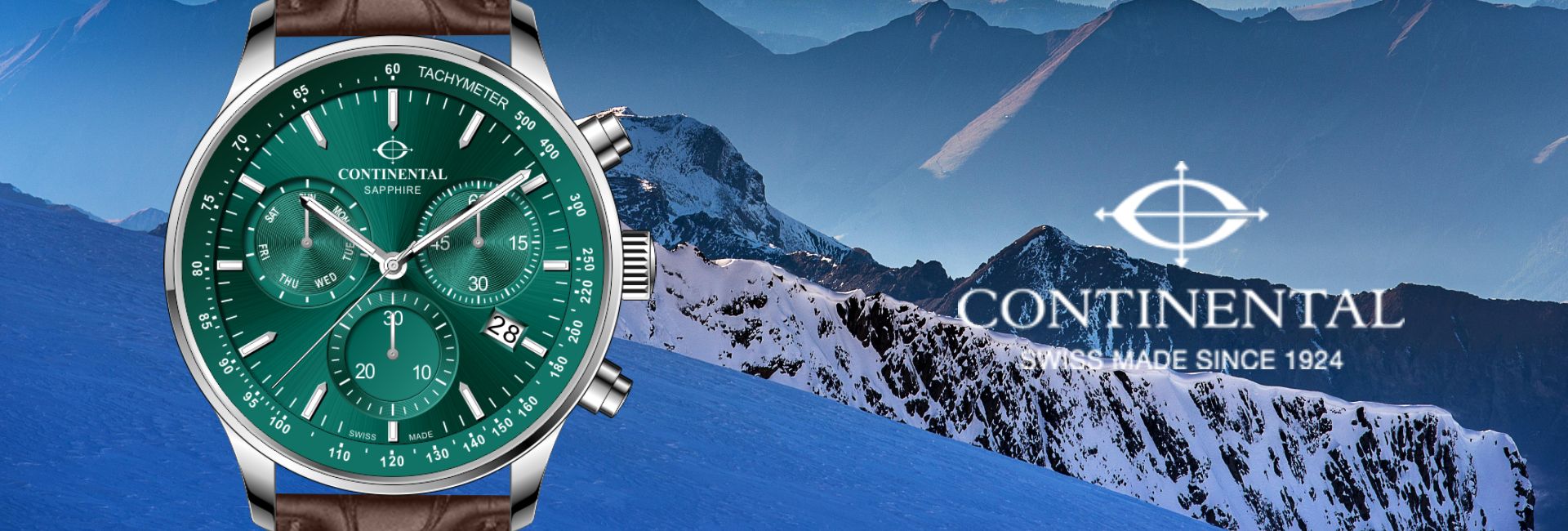 Continental gents green chronograph