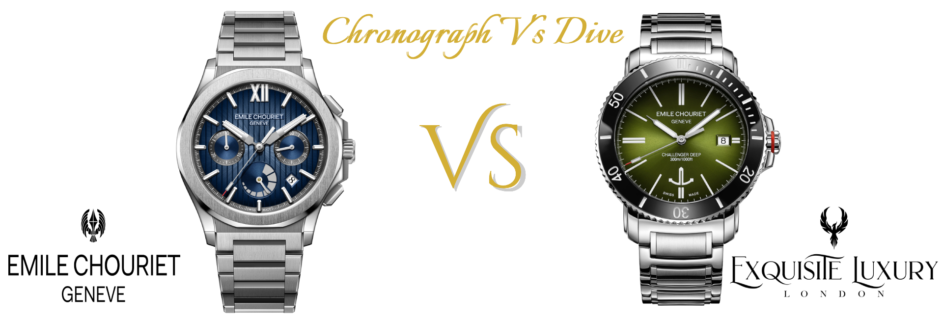 Compare chronograph vs dive watch, chronograph watch, and luxury dive watch to find the best luxury sports watches.