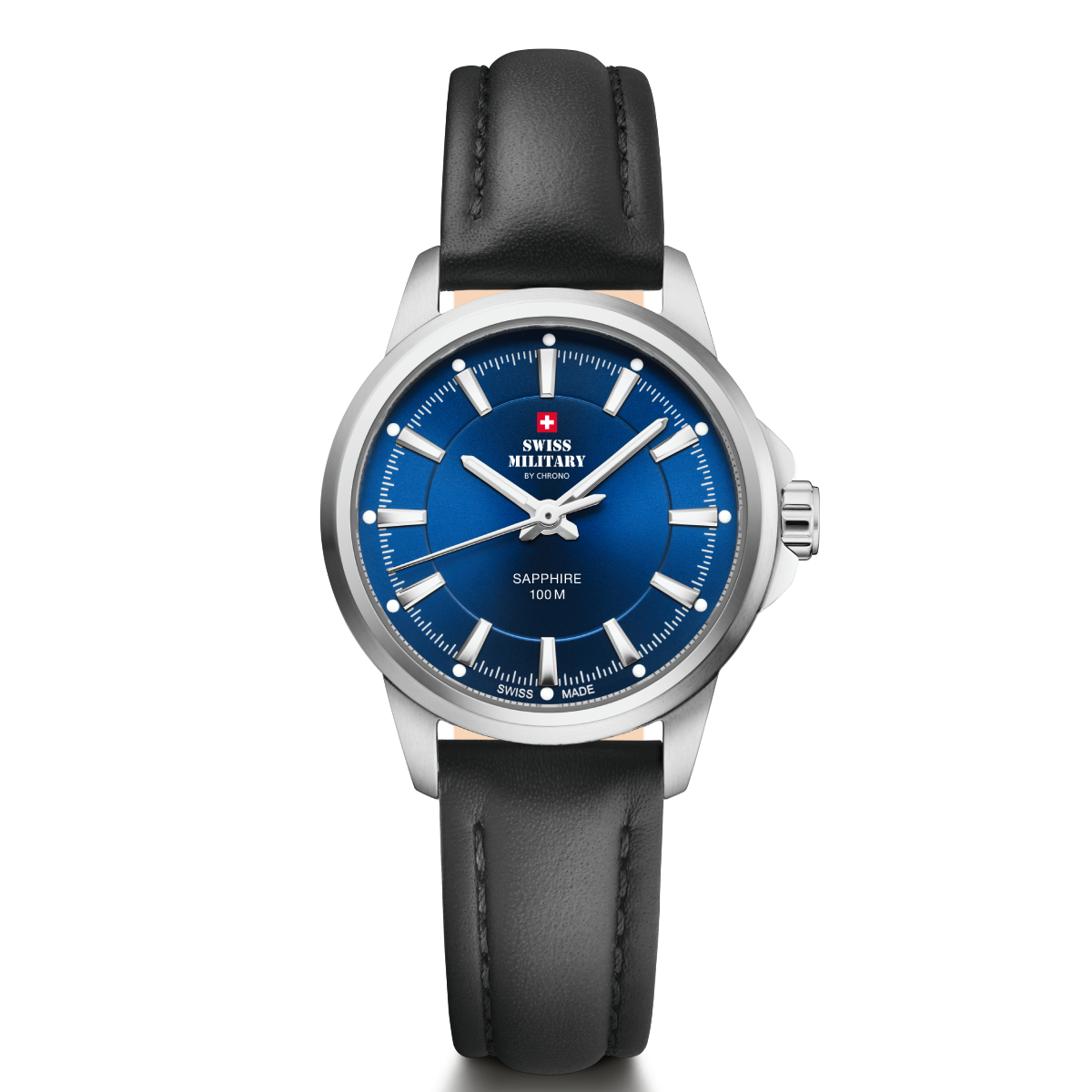 SWISS MILITARY Ladies Blue Dial Dress Watch SM34105.10 Swiss Made Luxury Watch, Ladies Fashion Watch Blue Dial Dress Watch Accurate Quartz Movement.