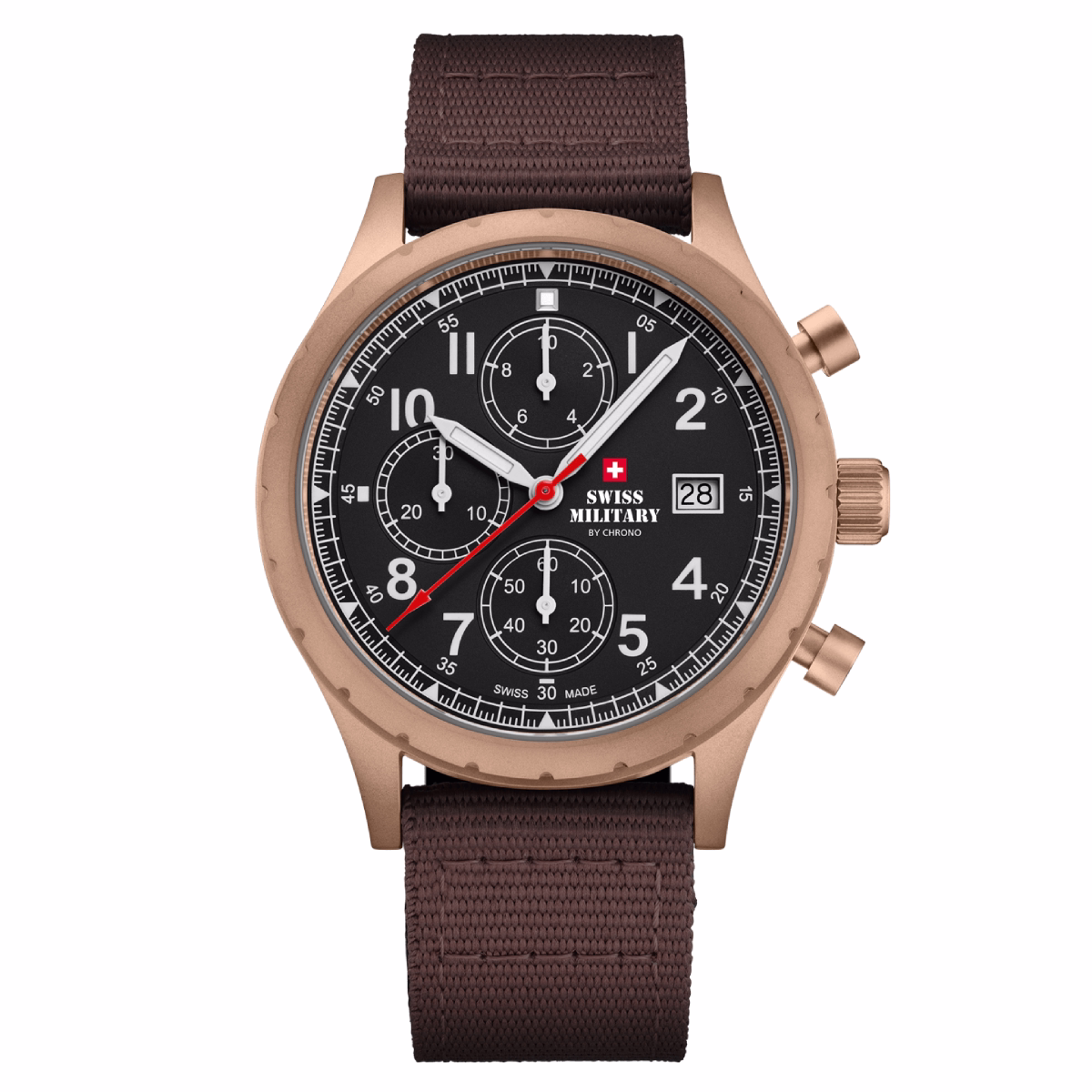SWISS MILITARY Durable Watch SM34117.09 Swiss Made Luxury Watch, Stainless Steel, Black Dial Sports Watch with an Accurate Quartz Movement