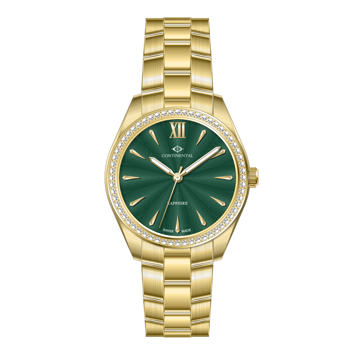 An elegant CONTINENTAL Dress Watch 22508.LT202951 Ladies Stainless Steel Watch Luxury Watches For Ladies Swiss Made Luxury Watch Green Dial